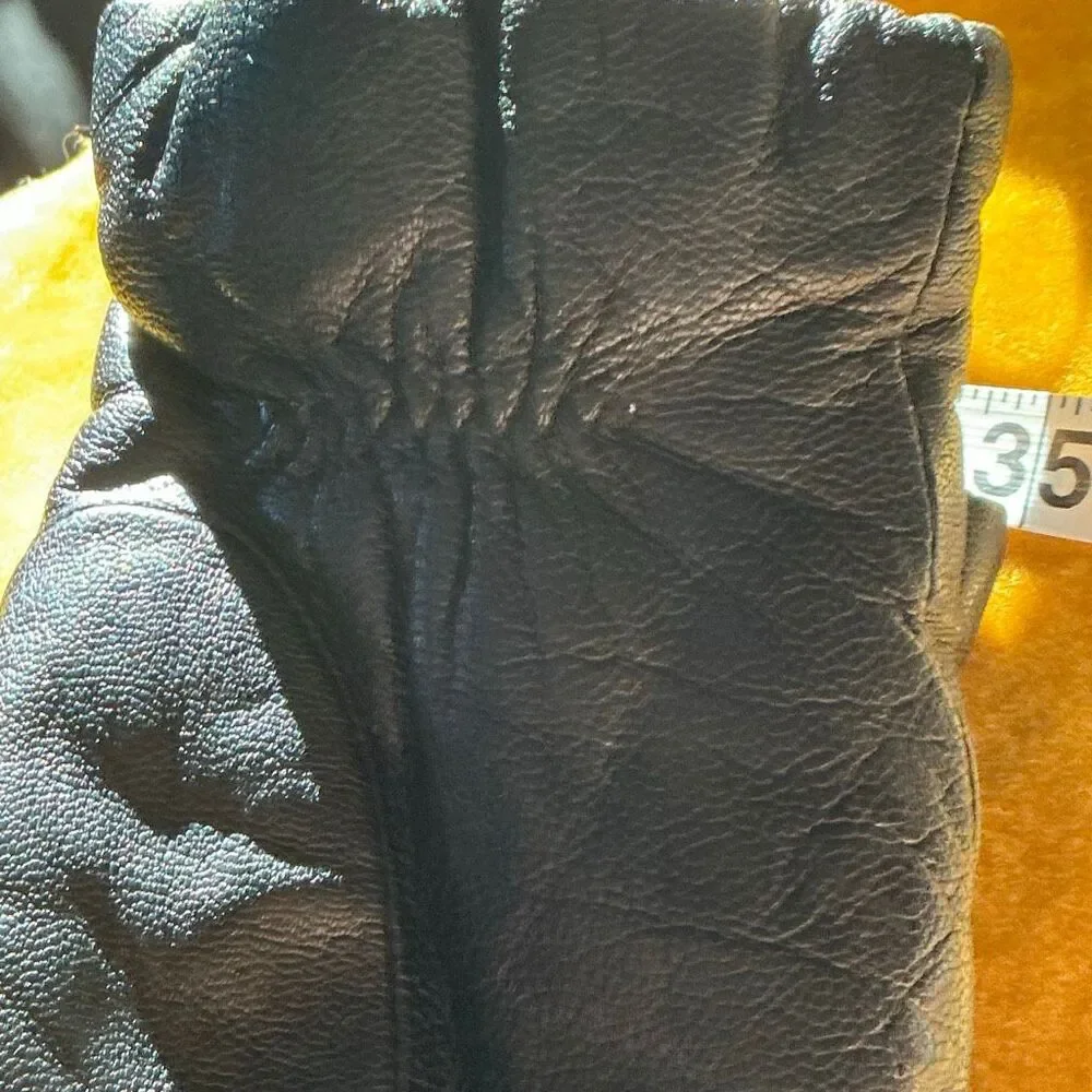 Vintage Fownes Black Leather Thinsulate Gloves Women’s Size 7 Made in Philippine